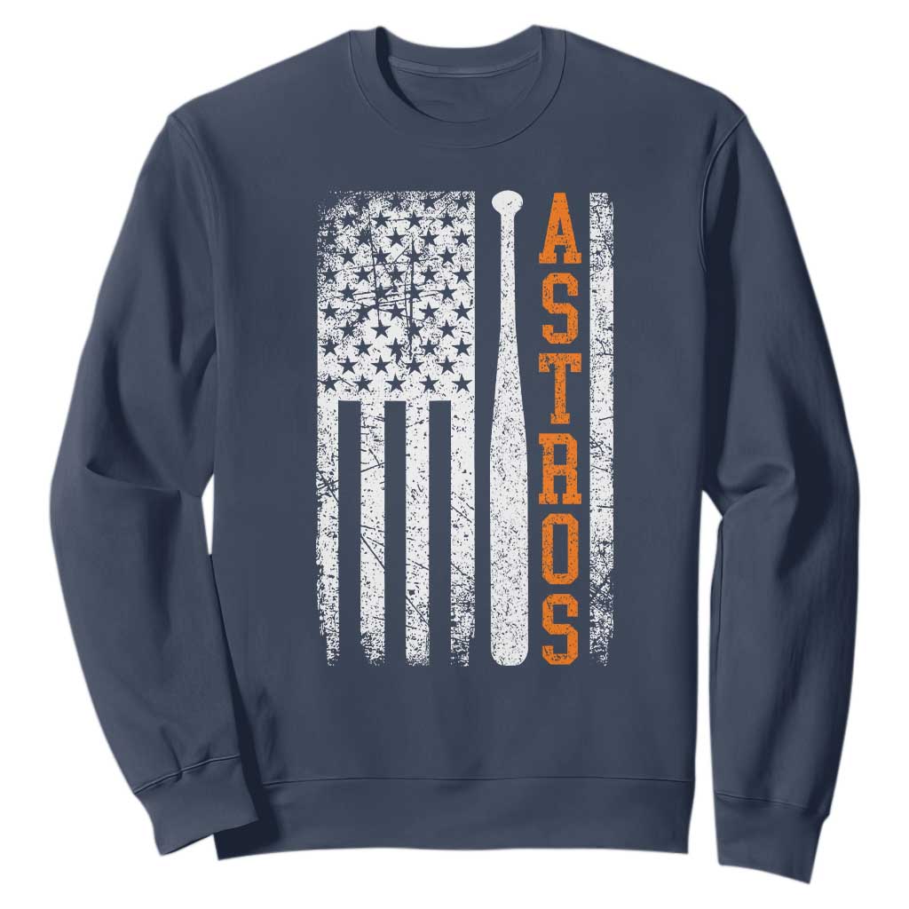 Vintage Astro Sweatshirt Last Name Baseball American Flag Retro Style 70s 80s 90s TS10 Navy Print Your Wear