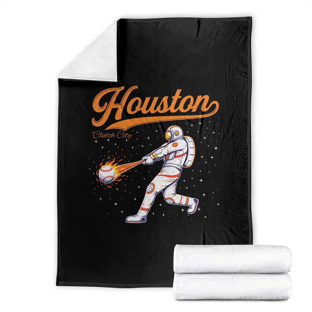 Houston Clutch City Throw Blanket Astronaut Baseball Player In Space TS10 Black Print Your Wear