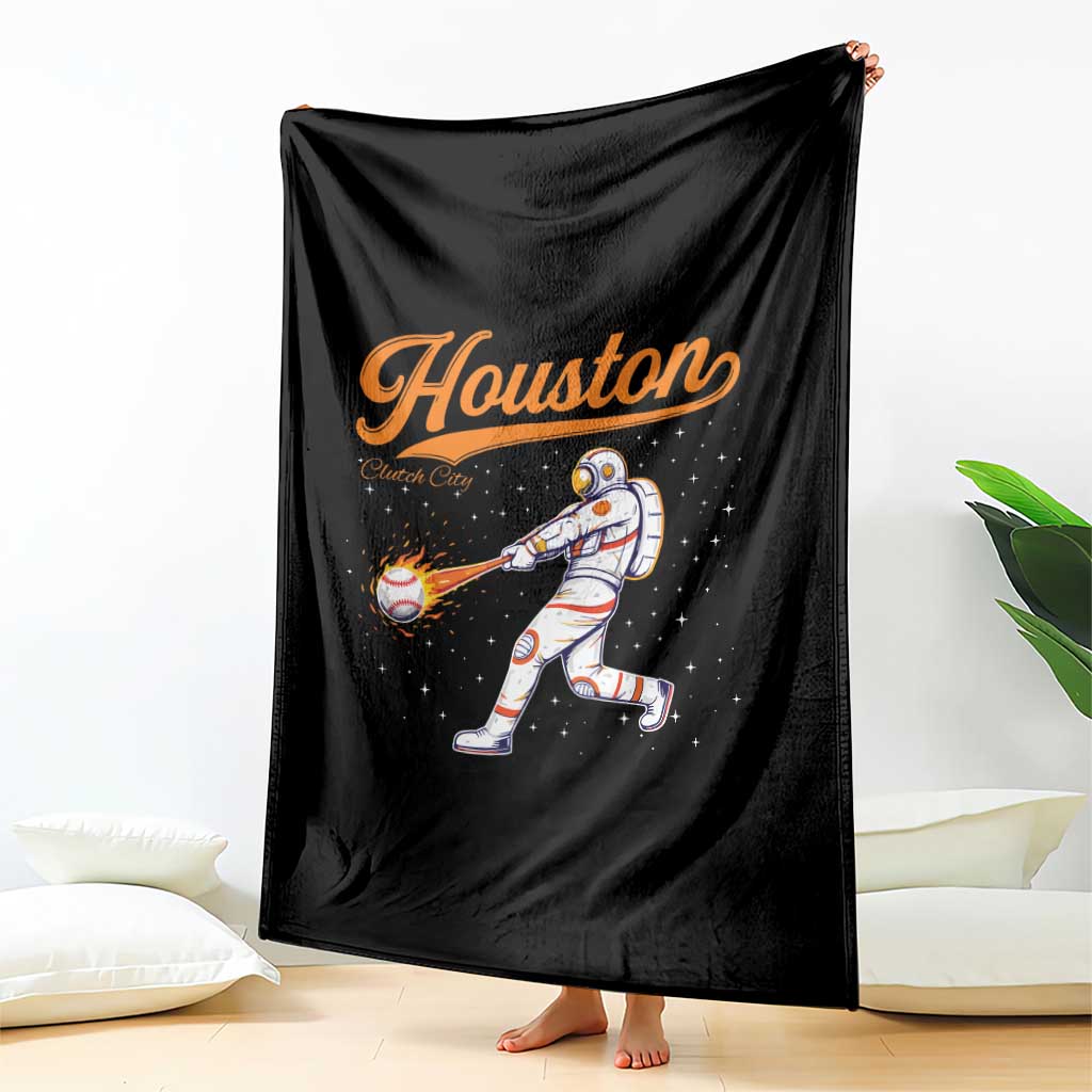 Houston Clutch City Throw Blanket Astronaut Baseball Player In Space TS10 Print Your Wear