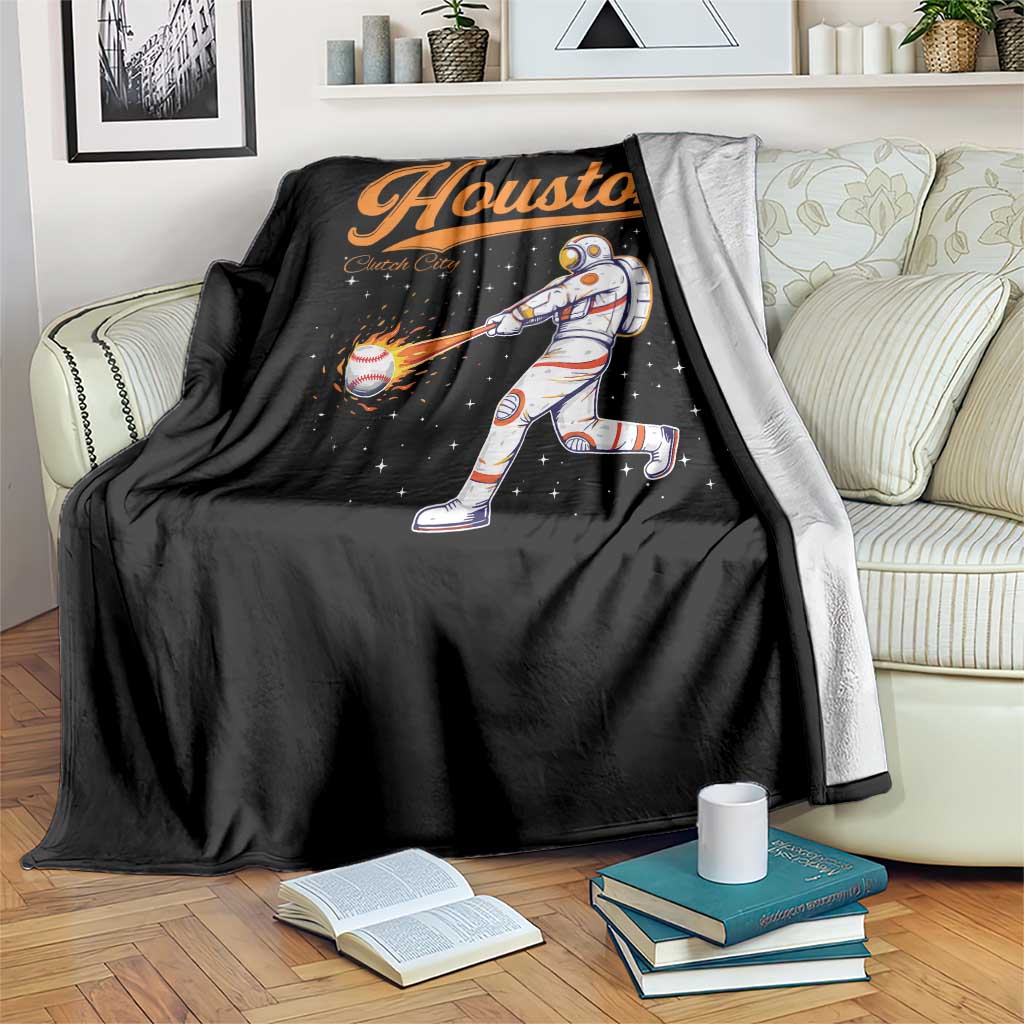Houston Clutch City Throw Blanket Astronaut Baseball Player In Space TS10 Print Your Wear