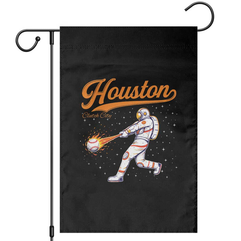Houston Clutch City Garden Flag Astronaut Baseball Player In Space TS10 Black Print Your Wear