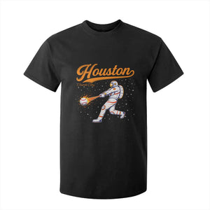 Houston Clutch City T Shirt For Kid Astronaut Baseball Player In Space TS10 Black Print Your Wear
