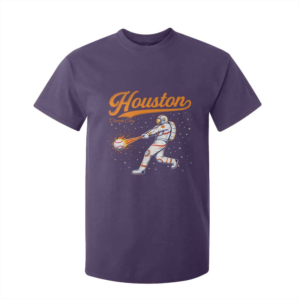 Houston Clutch City T Shirt For Kid Astronaut Baseball Player In Space TS10 Purple Print Your Wear