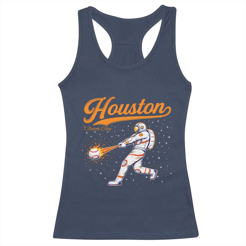 Houston Clutch City Racerback Tank Top Astronaut Baseball Player In Space TS10 Navy Print Your Wear