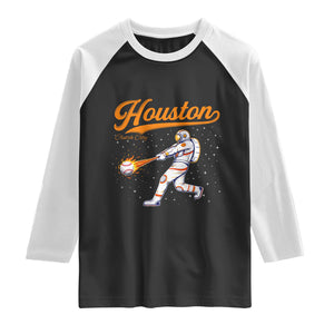 Houston Clutch City Raglan Shirt Astronaut Baseball Player In Space TS10 Black White Print Your Wear