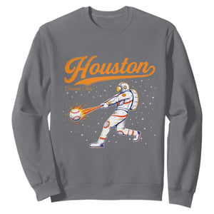 Houston Clutch City Sweatshirt Astronaut Baseball Player In Space TS10 Charcoal Print Your Wear