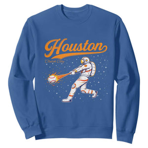 Houston Clutch City Sweatshirt Astronaut Baseball Player In Space TS10 Royal Blue Print Your Wear