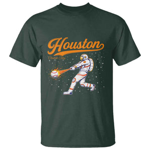 Houston Clutch City T Shirt Astronaut Baseball Player In Space TS10 Dark Forest Green Print Your Wear