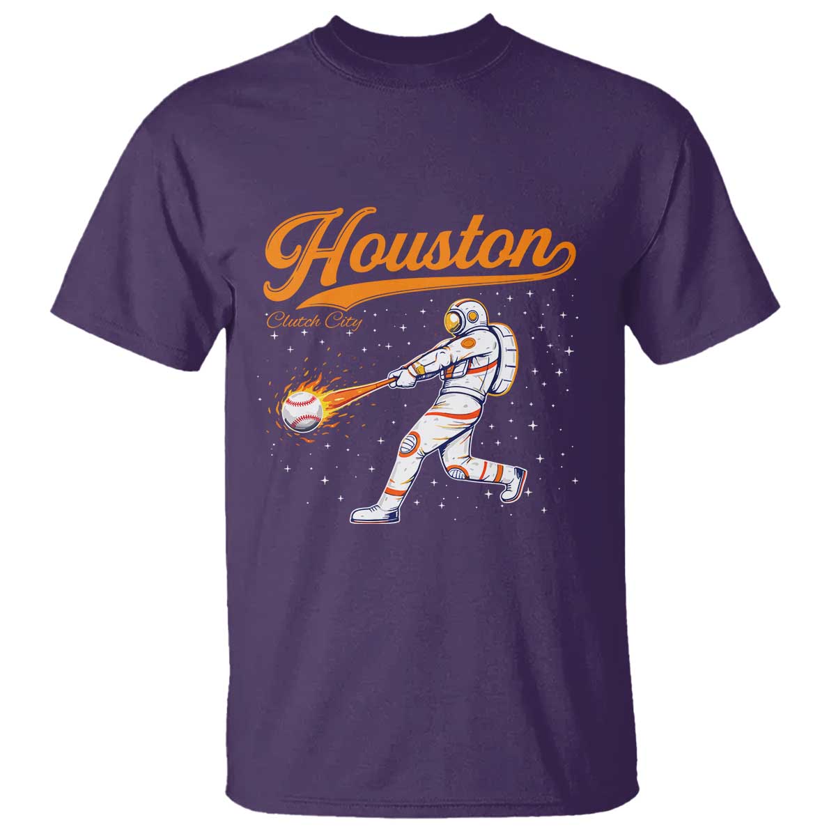 Houston Clutch City T Shirt Astronaut Baseball Player In Space TS10 Purple Print Your Wear