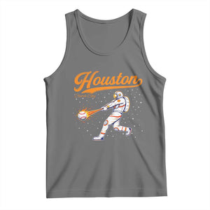 Houston Clutch City Tank Top Astronaut Baseball Player In Space TS10 Black Heather Print Your Wear