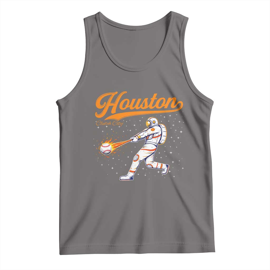 Houston Clutch City Tank Top Astronaut Baseball Player In Space TS10 Deep Heather Print Your Wear