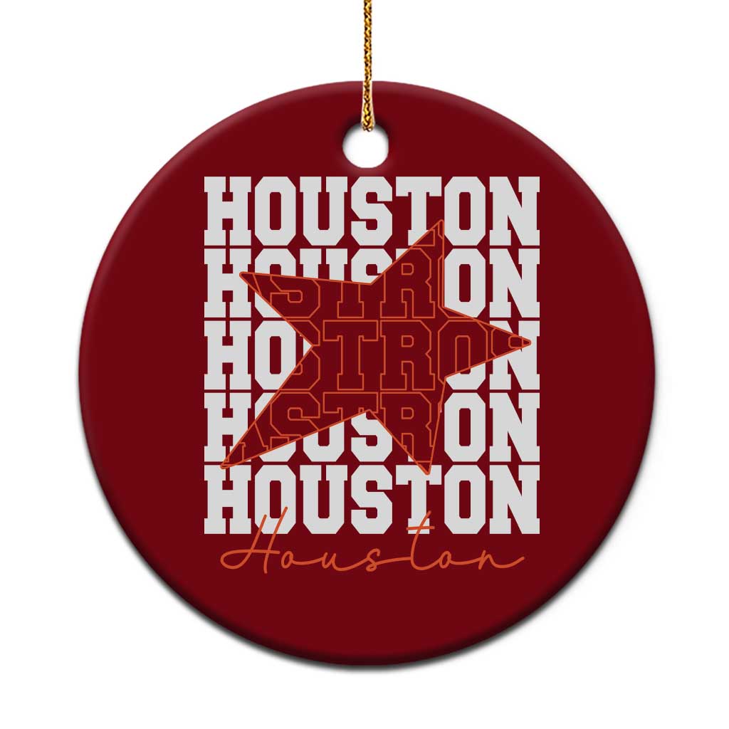 Houston Sport Baseball Fans Ceramic Ornament US State Vintage Graphic TS10 1pc Red Print Your Wear