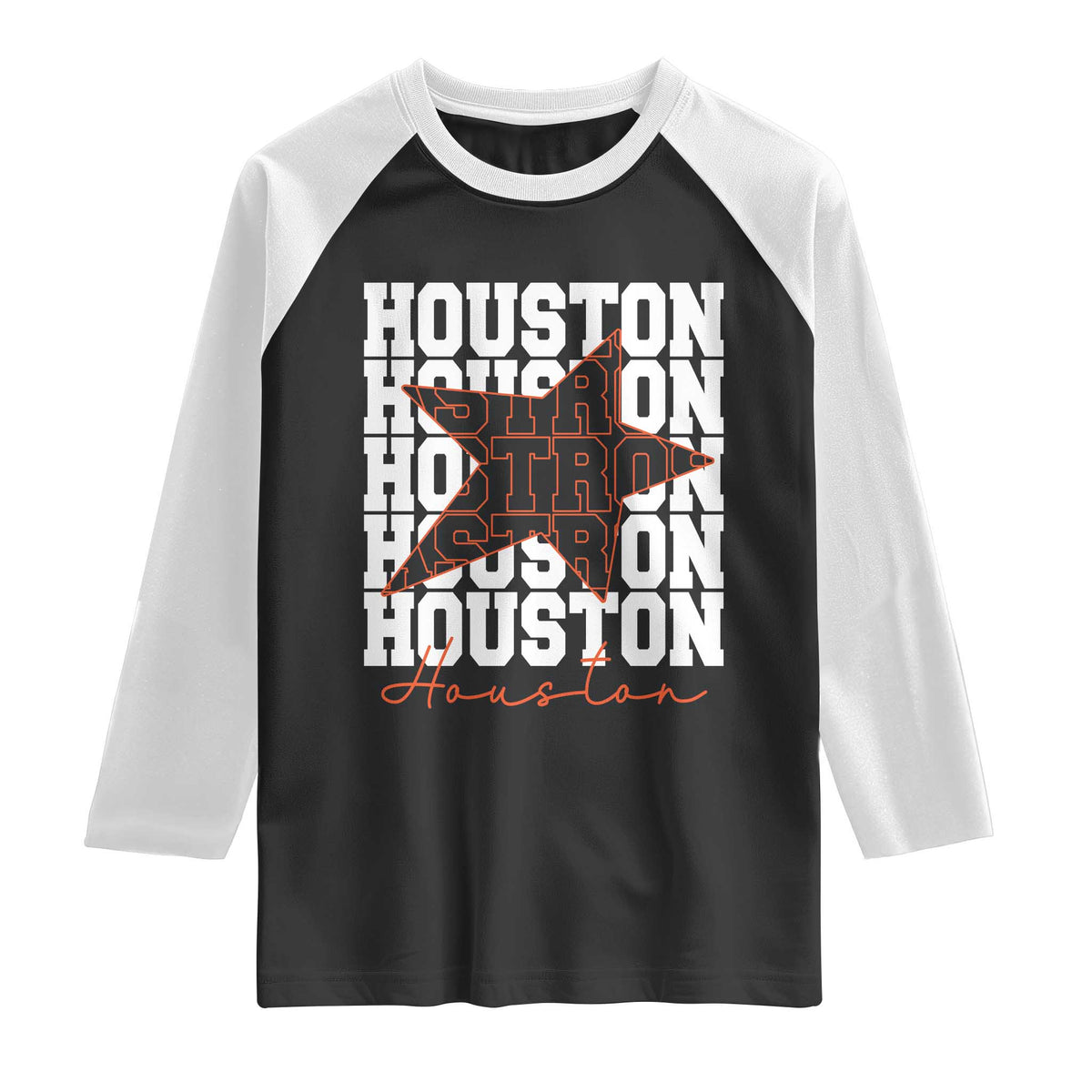 Houston Sport Baseball Fans Raglan Shirt US State Vintage Graphic TS10 Black White Print Your Wear