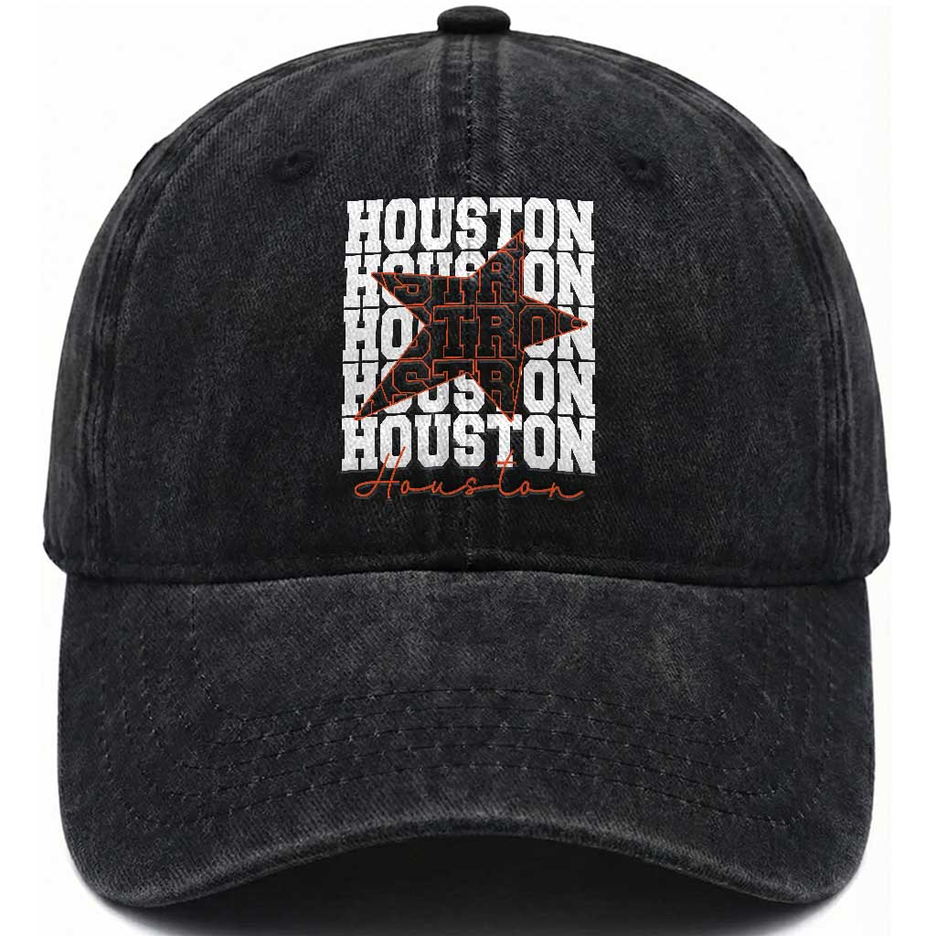 Houston Sport Baseball Fans Washed Cotton Baseball Cap US State Vintage Graphic TS10 Print Your Wear