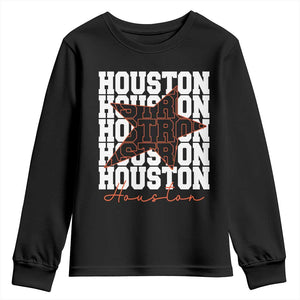 Houston Sport Baseball Fans Youth Sweatshirt US State Vintage Graphic TS10 Black Print Your Wear