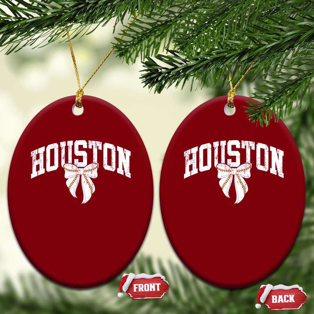Retro Houston Ceramic Ornament Baseball Coquette Bow Varsity Vintage Sports 80s 90s TS10 Print Your Wear