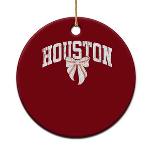 Retro Houston Ceramic Ornament Baseball Coquette Bow Varsity Vintage Sports 80s 90s TS10 1pc Red Print Your Wear