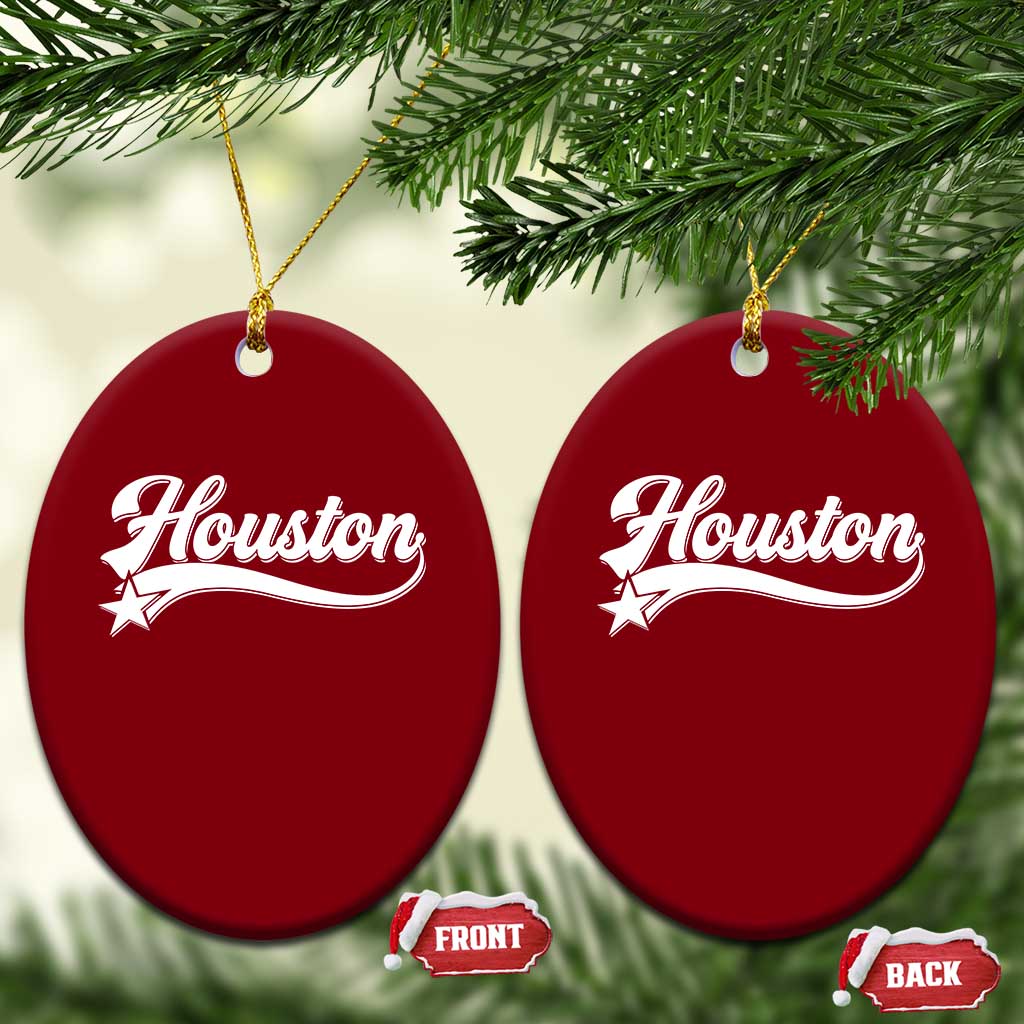 Retro Houston Ceramic Ornament Varsity Script Vintage Sports Jersey Style 80s 90s TS10 Print Your Wear