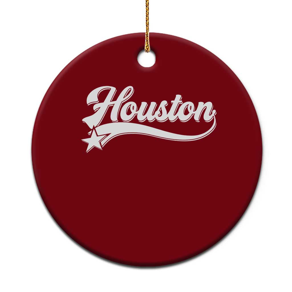 Retro Houston Ceramic Ornament Varsity Script Vintage Sports Jersey Style 80s 90s TS10 1pc Red Print Your Wear