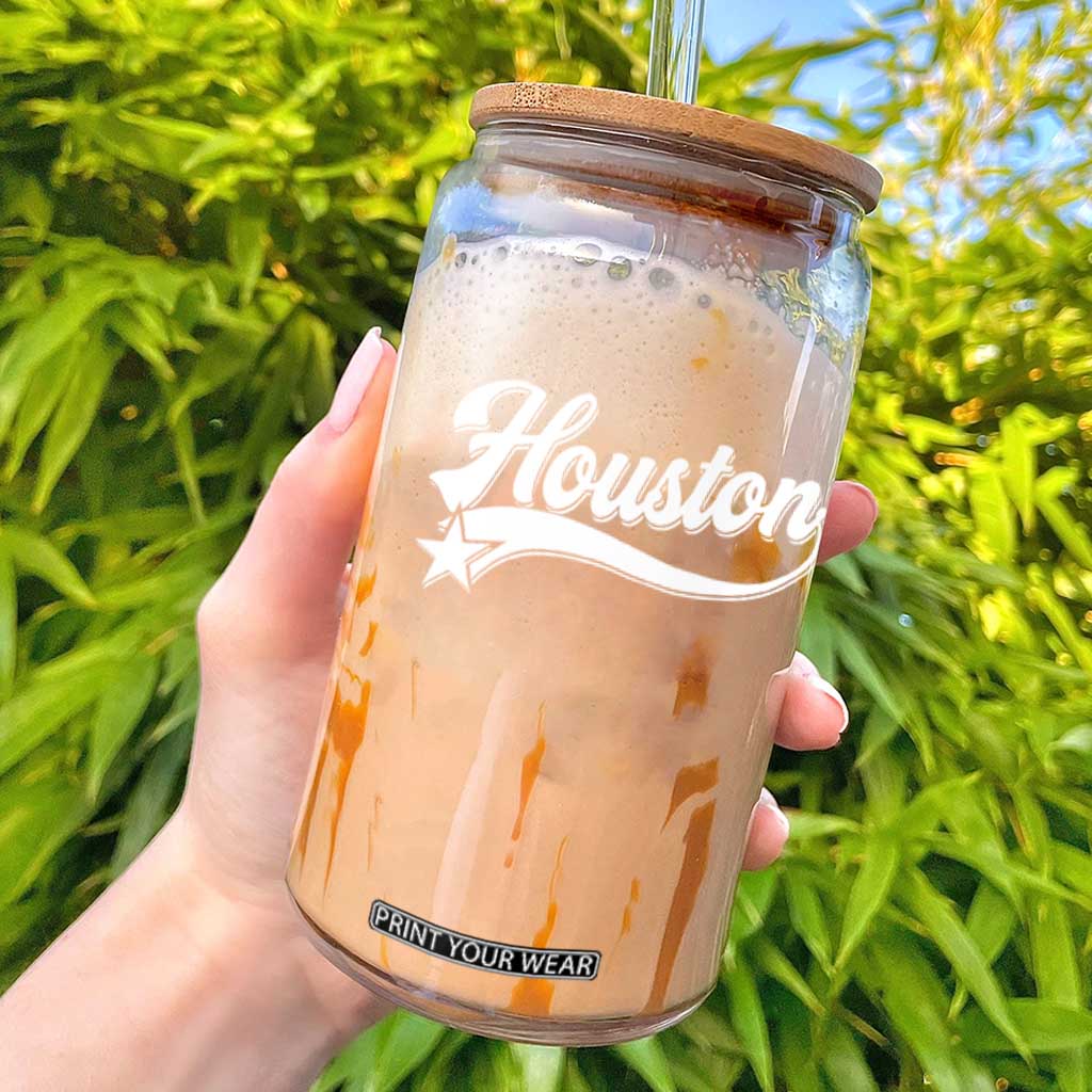 Retro Houston Glass Can Varsity Script Vintage Sports Jersey Style 80s 90s TS10 Black Print Your Wear