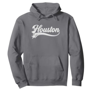 Retro Houston Hoodie Varsity Script Vintage Sports Jersey Style 80s 90s TS10 Charcoal Print Your Wear