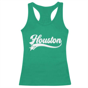 Retro Houston Racerback Tank Top Varsity Script Vintage Sports Jersey Style 80s 90s TS10 Irish Green Print Your Wear