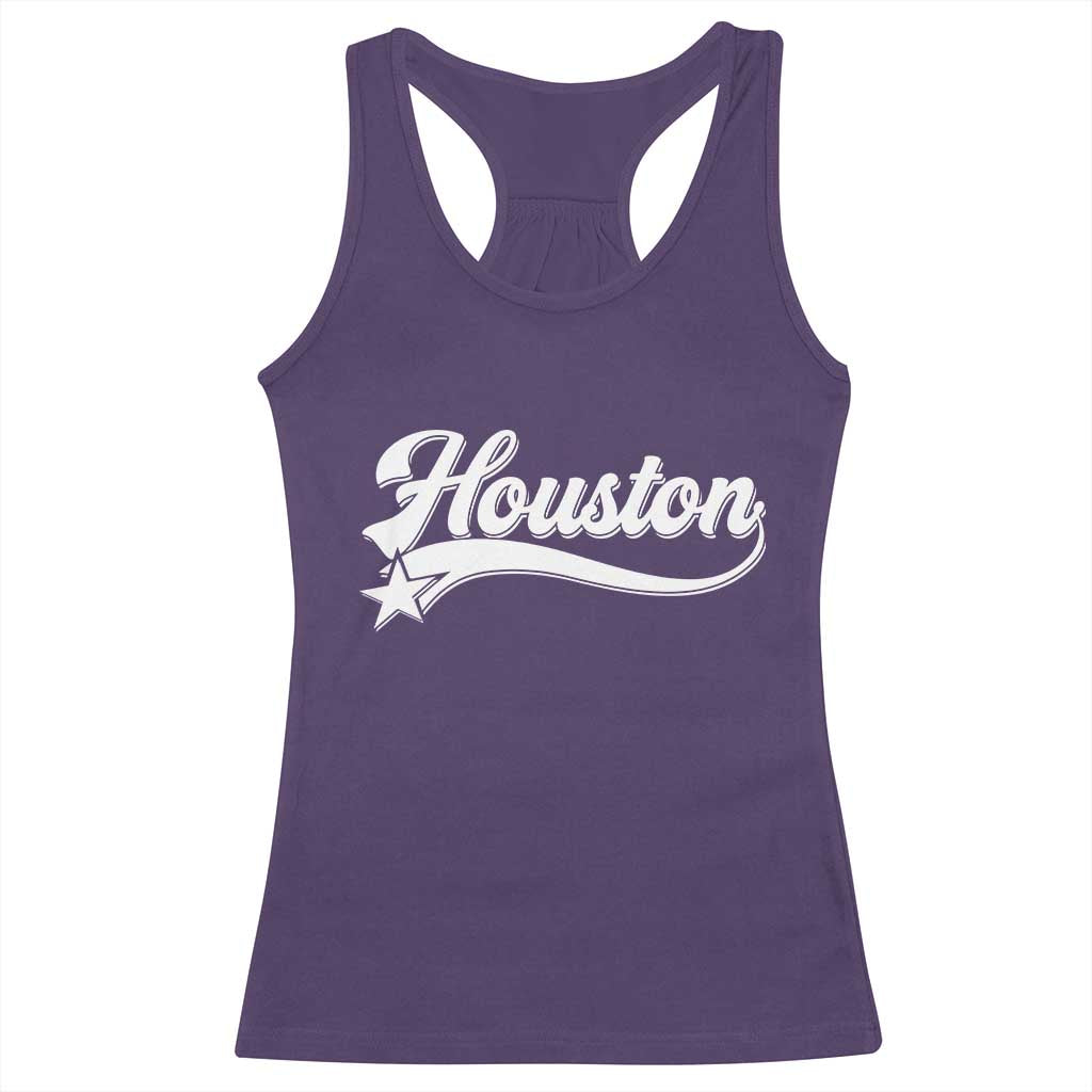 Retro Houston Racerback Tank Top Varsity Script Vintage Sports Jersey Style 80s 90s TS10 Purple Print Your Wear