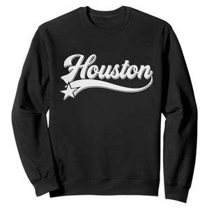 Retro Houston Sweatshirt Varsity Script Vintage Sports Jersey Style 80s 90s TS10 Black Print Your Wear