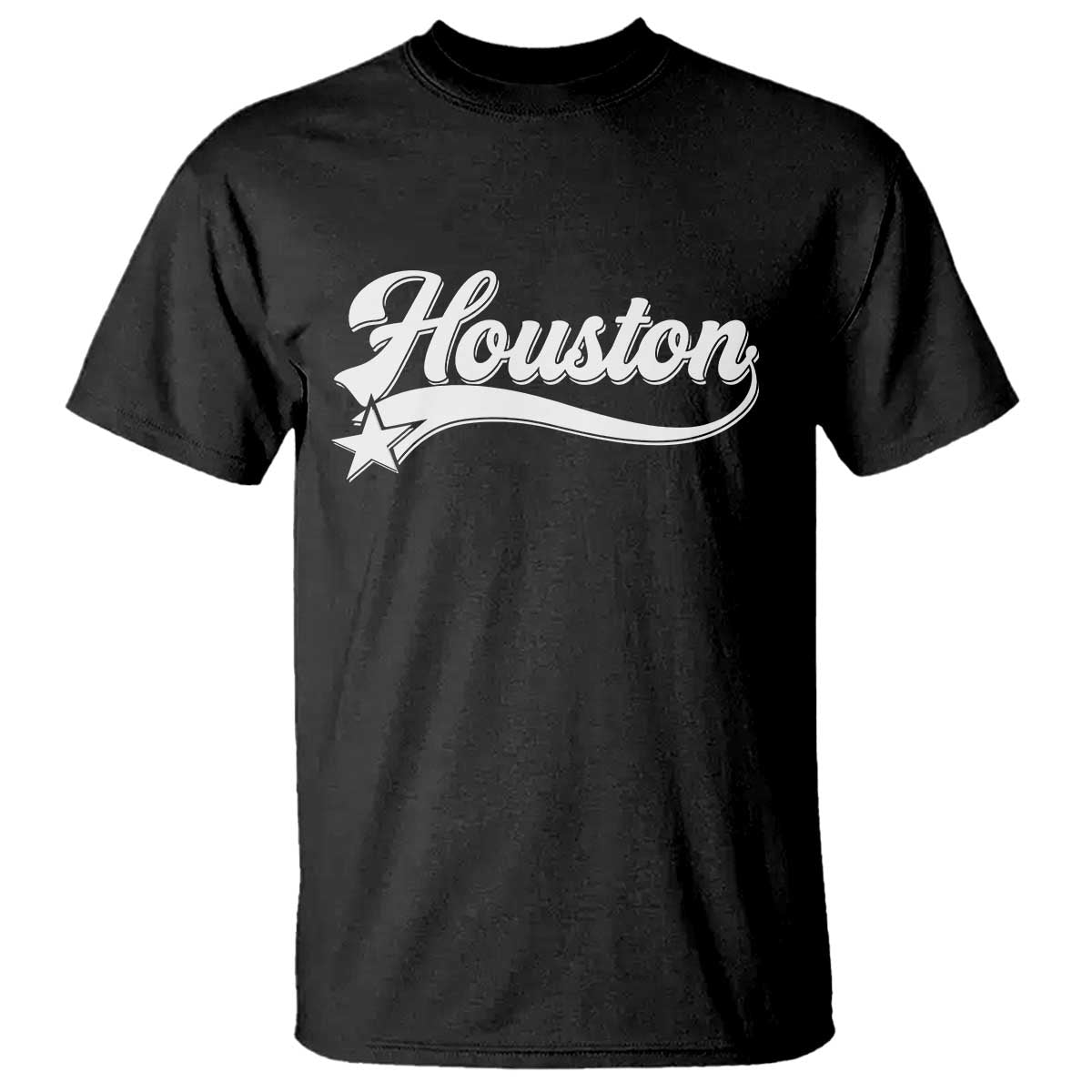 Retro Houston T Shirt Varsity Script Vintage Sports Jersey Style 80s 90s TS10 Black Print Your Wear