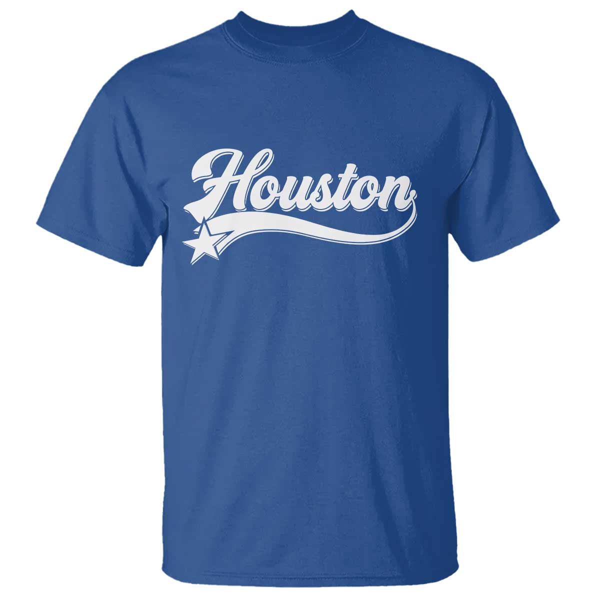 Retro Houston T Shirt Varsity Script Vintage Sports Jersey Style 80s 90s TS10 Royal Blue Print Your Wear