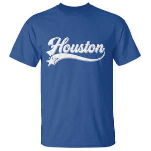 Retro Houston T Shirt Varsity Script Vintage Sports Jersey Style 80s 90s TS10 Royal Blue Print Your Wear