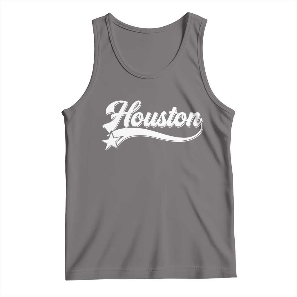 Retro Houston Tank Top Varsity Script Vintage Sports Jersey Style 80s 90s TS10 Deep Heather Print Your Wear