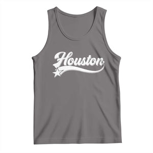 Retro Houston Tank Top Varsity Script Vintage Sports Jersey Style 80s 90s TS10 Deep Heather Print Your Wear