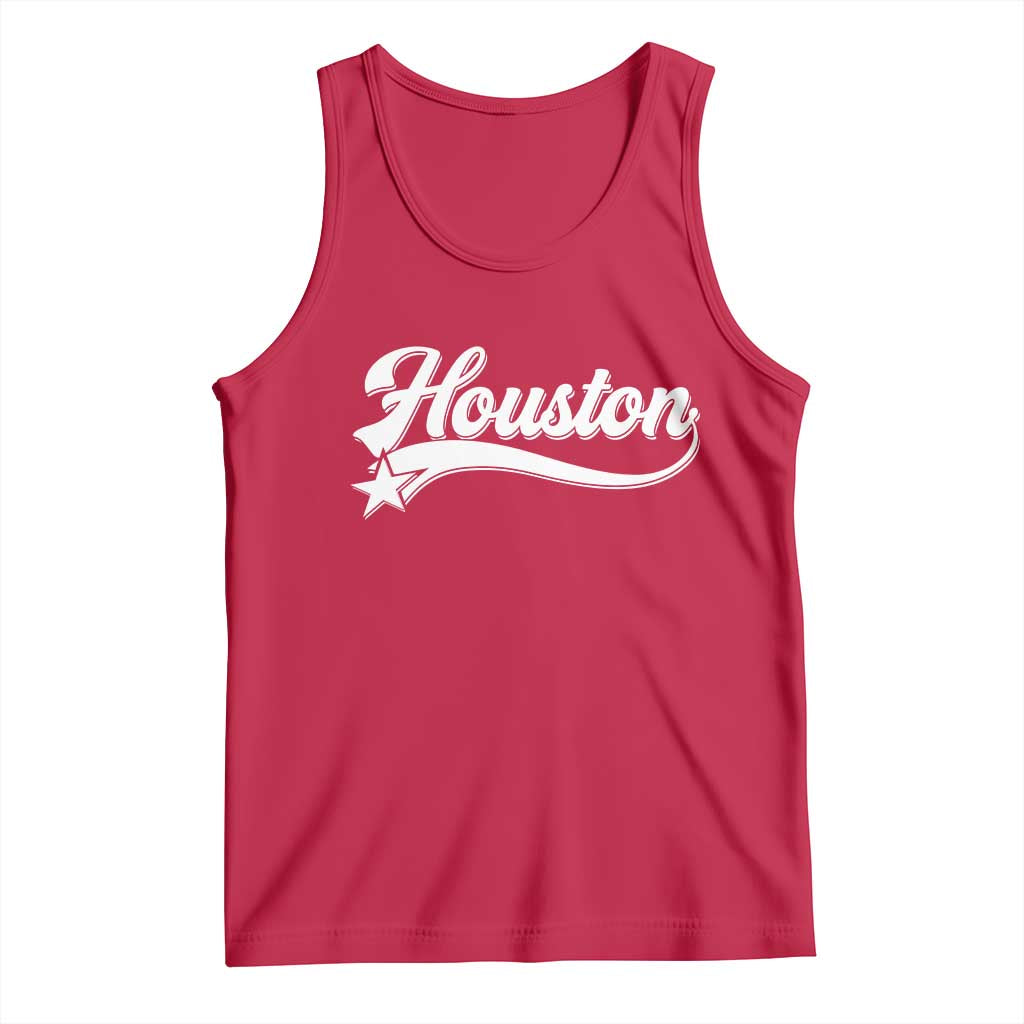 Retro Houston Tank Top Varsity Script Vintage Sports Jersey Style 80s 90s TS10 Red Print Your Wear