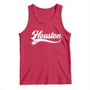 Retro Houston Tank Top Varsity Script Vintage Sports Jersey Style 80s 90s TS10 Red Print Your Wear