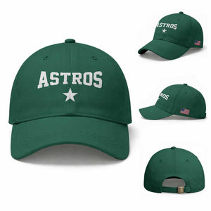 Vintage Astro Varsity Name Baseball Cap Retro Throwback Athletic Sports Style 80s 90s TS10 Baseball Cap Universal Fit Irish Green Print Your Wear
