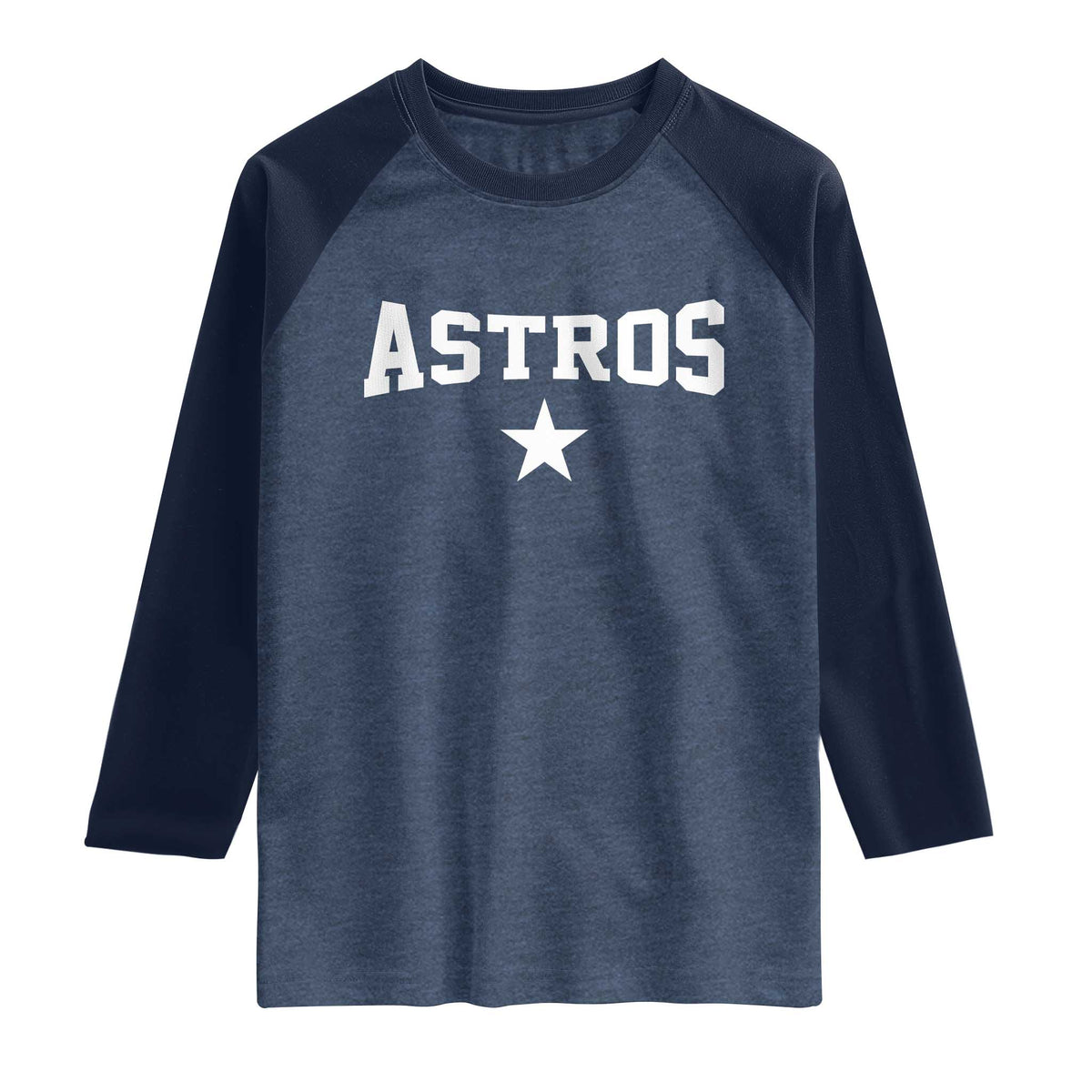 Vintage Astro Varsity Name Raglan Shirt Retro Throwback Athletic Sports Style 80s 90s TS10 Heather Denim Navy Print Your Wear