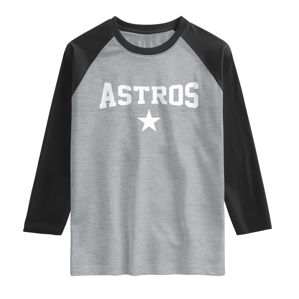 Vintage Astro Varsity Name Raglan Shirt Retro Throwback Athletic Sports Style 80s 90s TS10 Heather Gray Black Print Your Wear