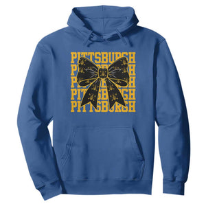 Pittsburgh Coquette Bow Hoodie Retro Sports Style Pirate Skull TS10 Royal Blue Print Your Wear