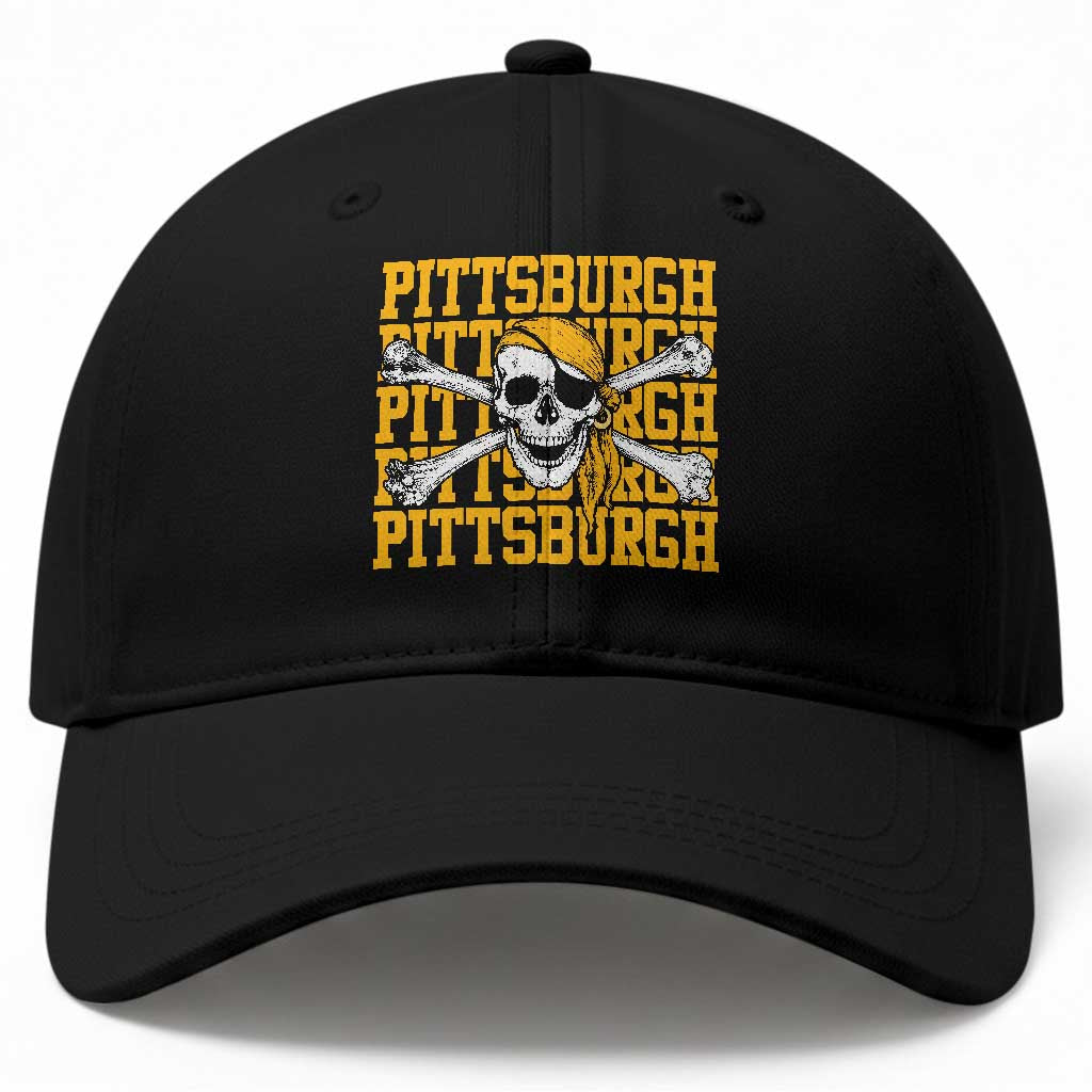 Pittsburgh Lovers Baseball Cap Retro Pennsylvania Steel City Pirate Skull TS10 Print Your Wear