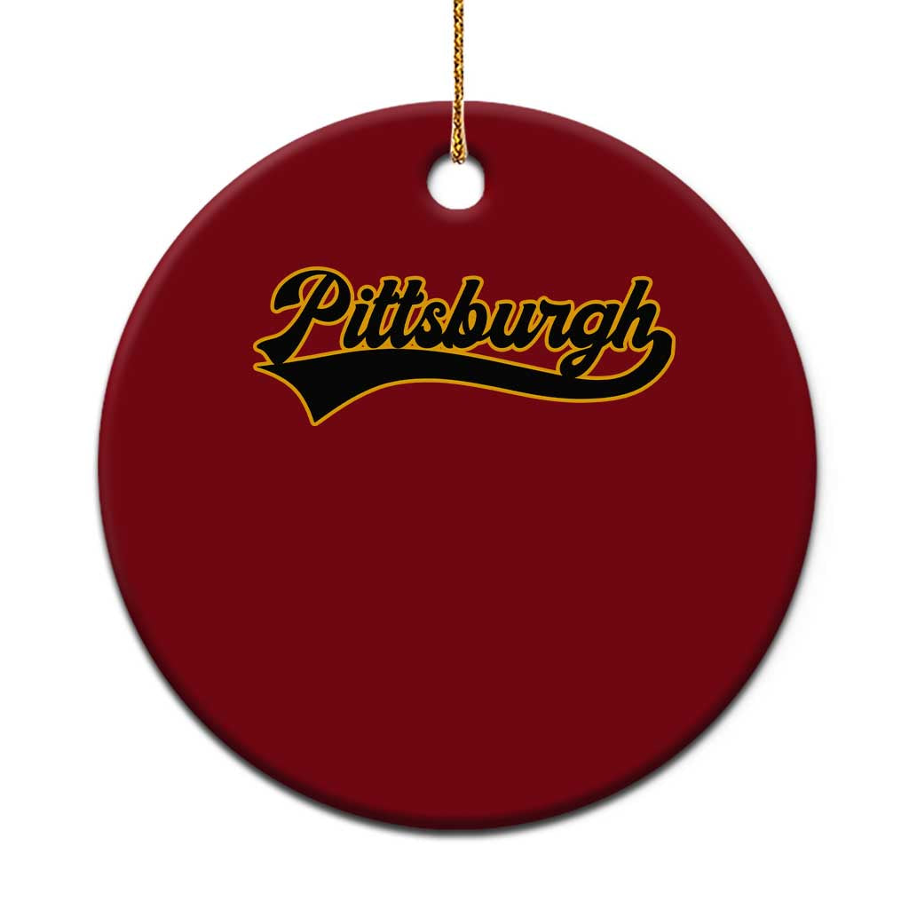 Vintage Pittsburgh Ceramic Ornament Varsity Script Retro Sports Jersey Style Baseball Fans TS10 1pc Red Print Your Wear