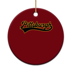 Vintage Pittsburgh Ceramic Ornament Varsity Script Retro Sports Jersey Style Baseball Fans TS10 1pc Red Print Your Wear