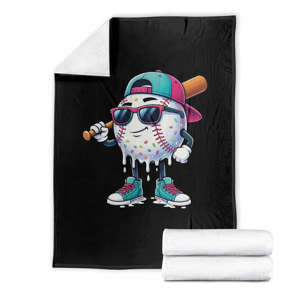 Baseball Life Style Throw Blanket Youth Drip Baseball Boys Kid TS10 Black Print Your Wear