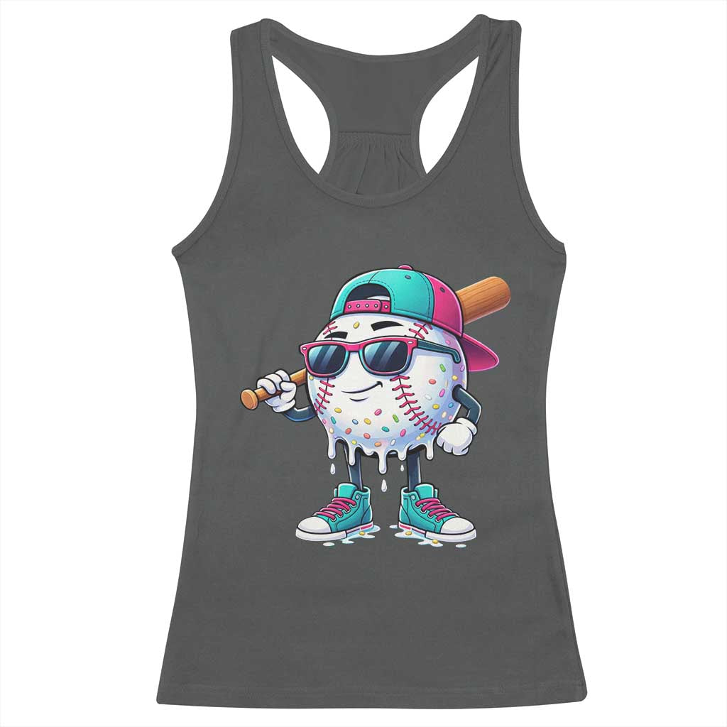 Baseball Life Style Racerback Tank Top Youth Drip Baseball Boys Kid TS10 Dark Heather Print Your Wear