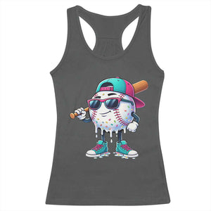 Baseball Life Style Racerback Tank Top Youth Drip Baseball Boys Kid TS10 Dark Heather Print Your Wear