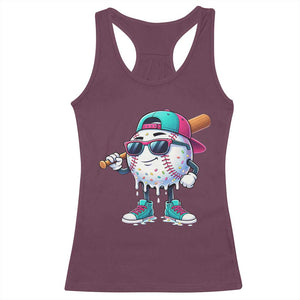 Baseball Life Style Racerback Tank Top Youth Drip Baseball Boys Kid TS10 Maroon Print Your Wear