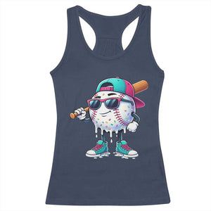 Baseball Life Style Racerback Tank Top Youth Drip Baseball Boys Kid TS10 Navy Print Your Wear