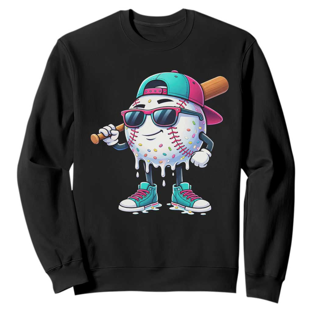 Baseball Life Style Sweatshirt Youth Drip Baseball Boys Kid TS10 Black Print Your Wear