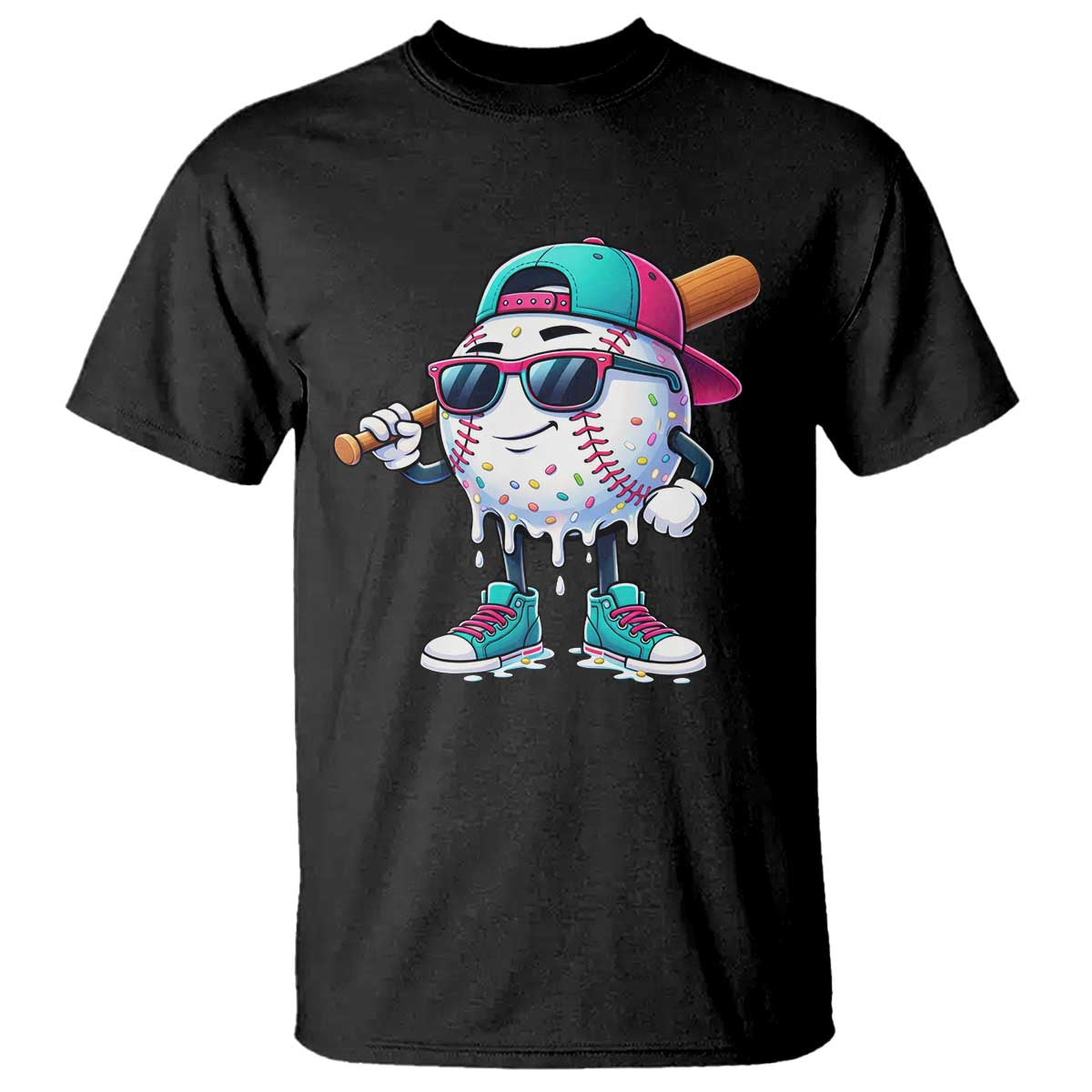 Baseball Life Style T Shirt Youth Drip Baseball Boys Kid TS10 Black Print Your Wear