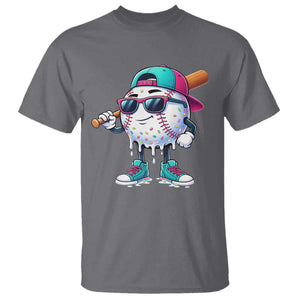Baseball Life Style T Shirt Youth Drip Baseball Boys Kid TS10 Charcoal Print Your Wear